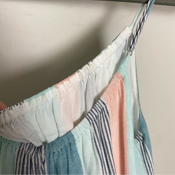 Rails Adora Highland Stripe Linen Midi Dress Sleeveless Striped Colorblock - Picture 8 of 12